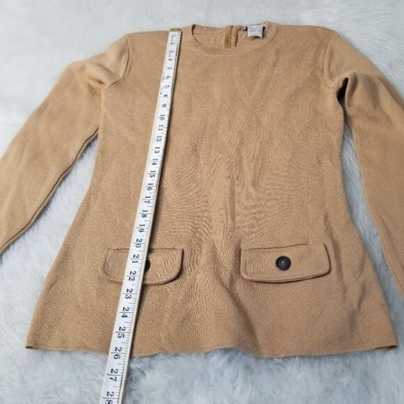 Paul & Joe Sister Camel Tan Knit Wool Front Pockets Sweater Large - Picture 5 of 10